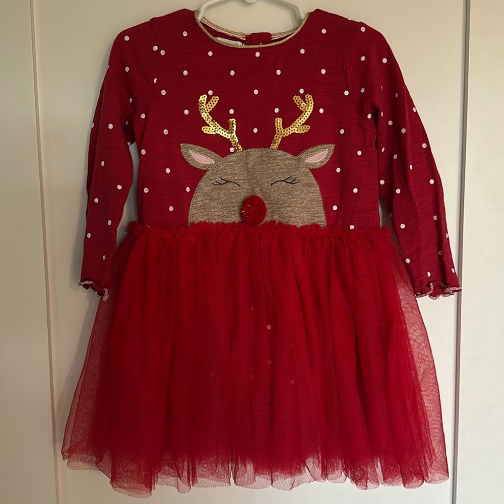 Mudpue Reindeer Tulle Dress Red
